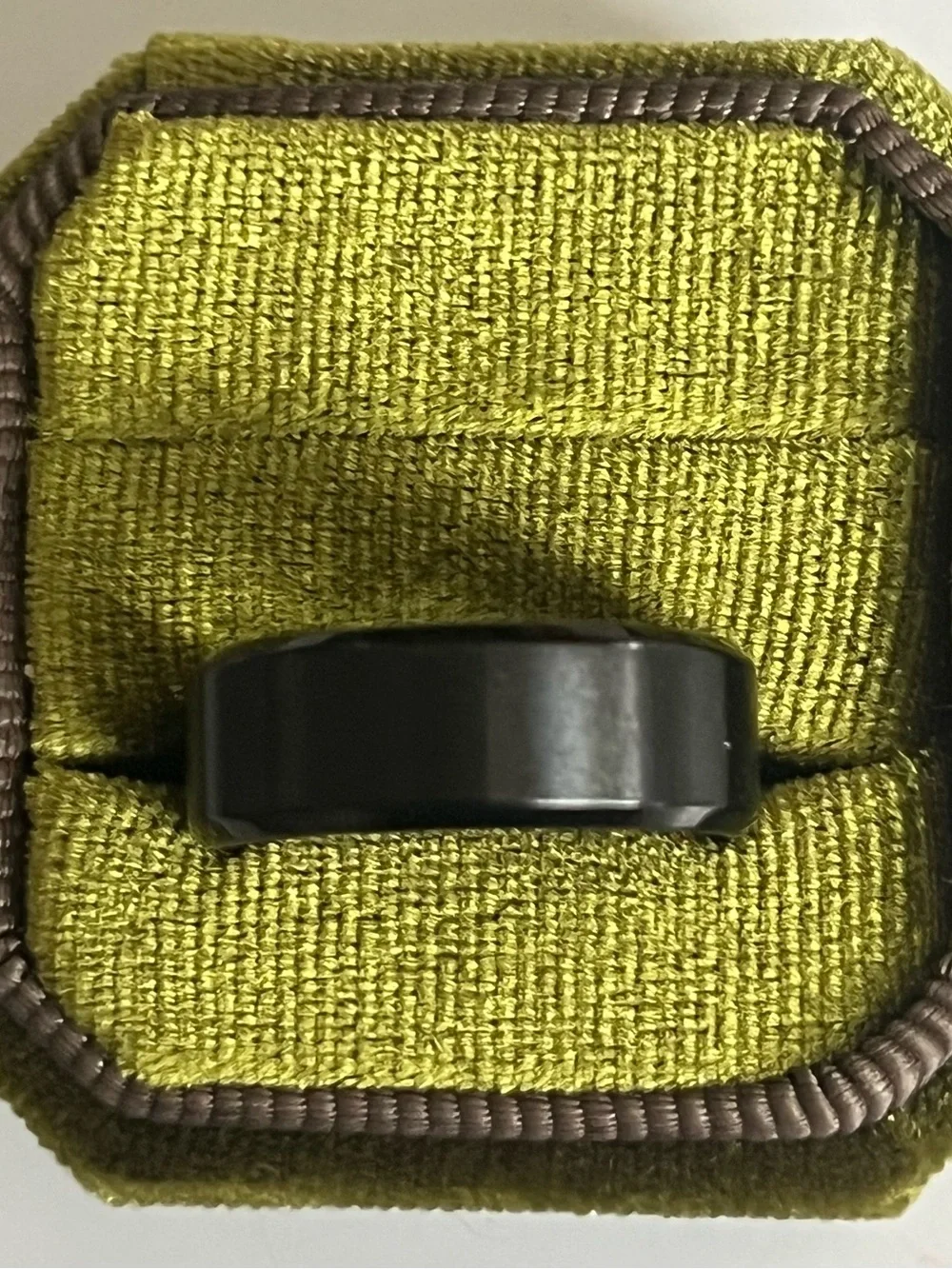 Classic/Sleek Unisex Titanium Steel Black Polished Finish 8mm Band Size 9